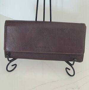 Jack Georges Voyager Collection Brown Leather Clutch Wallet EUC